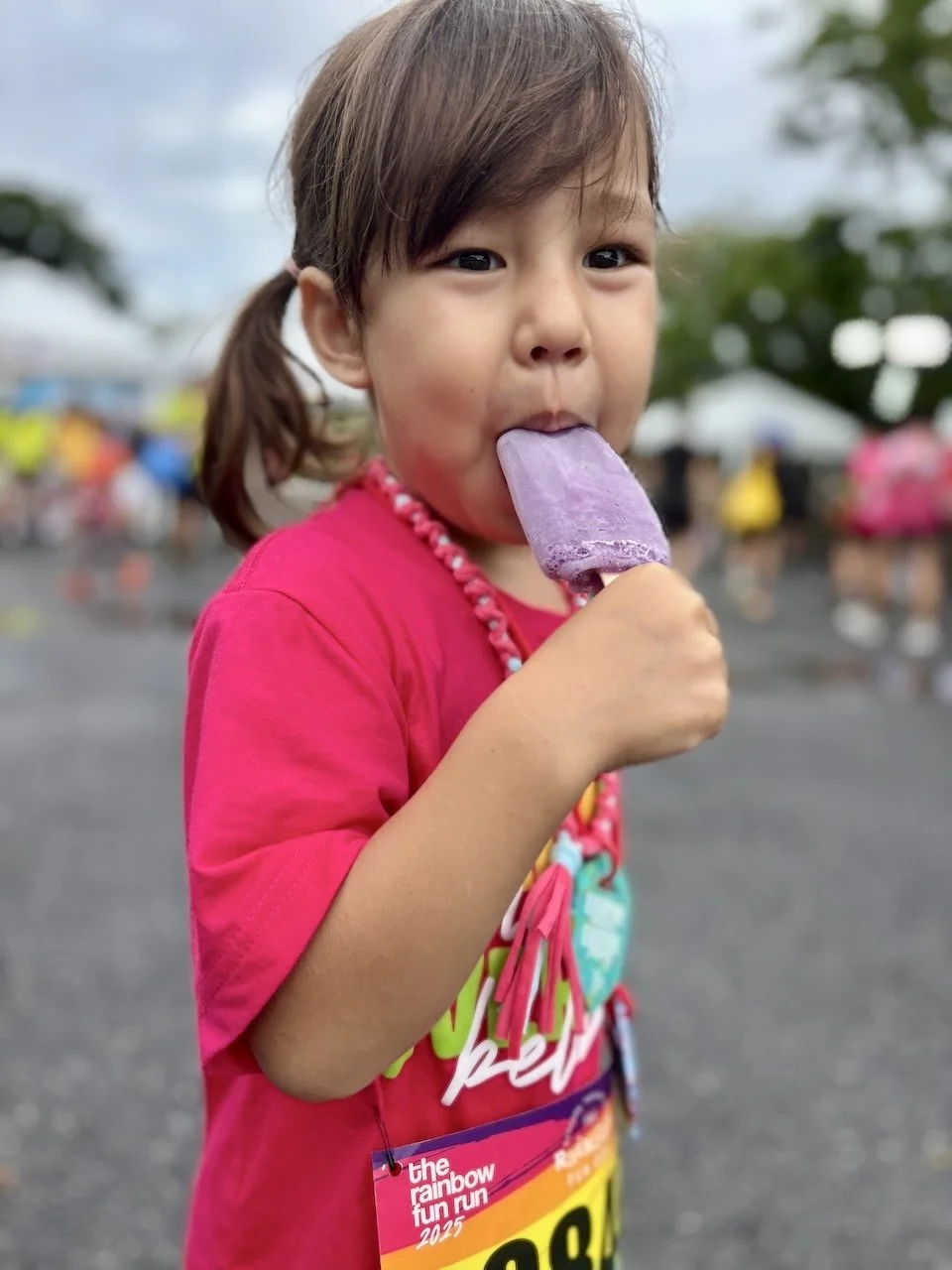Enjoying her *third* ice cream...