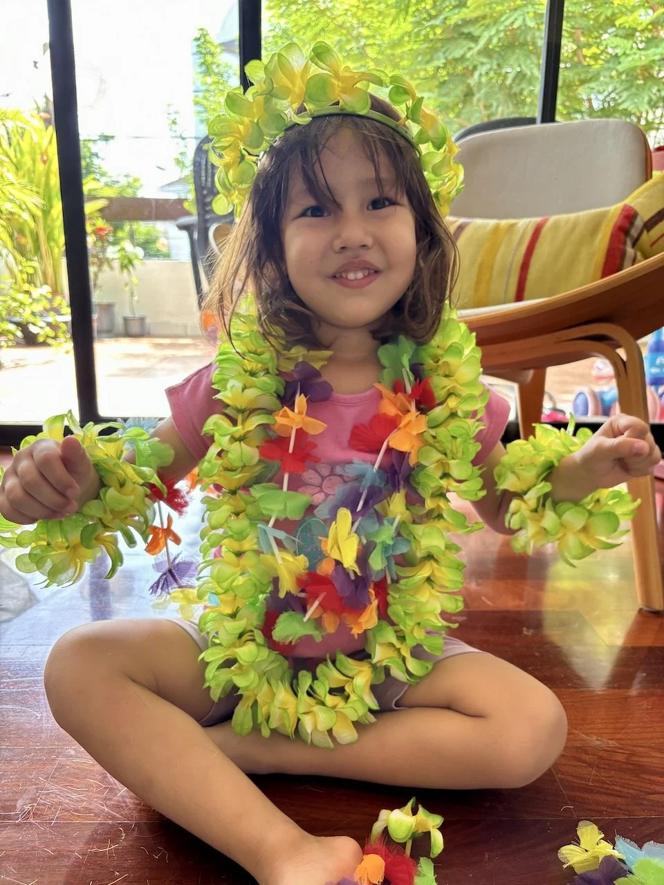 How many flowers can you wear, Lucy?