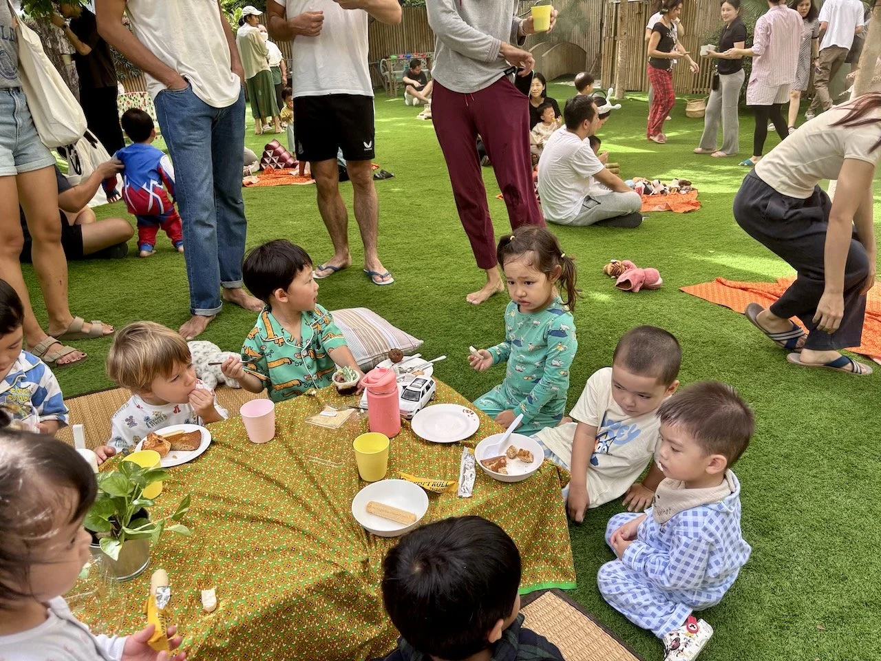 ... and snack time with friends.
