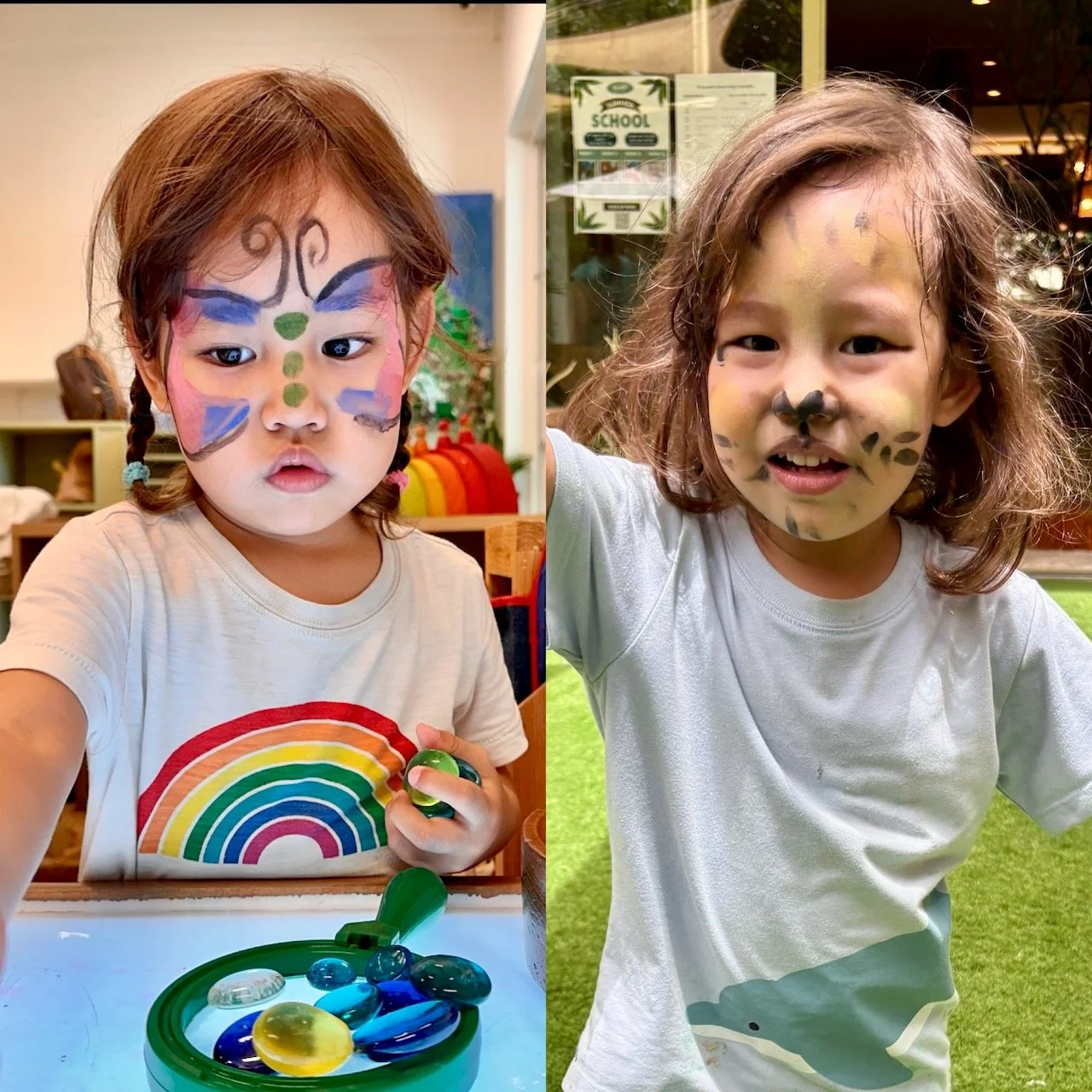 First day / last day! (If nothing else, the school introduced her to face paint!)