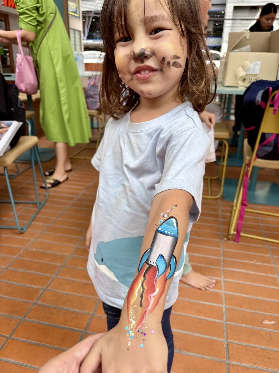 Lucy got this beautiful rocket...