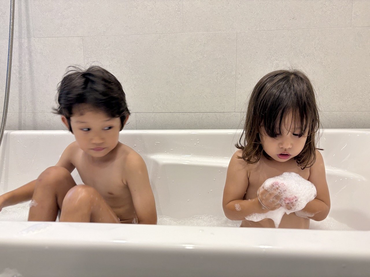 Bathtub bath! We haven't had one of those in a while!