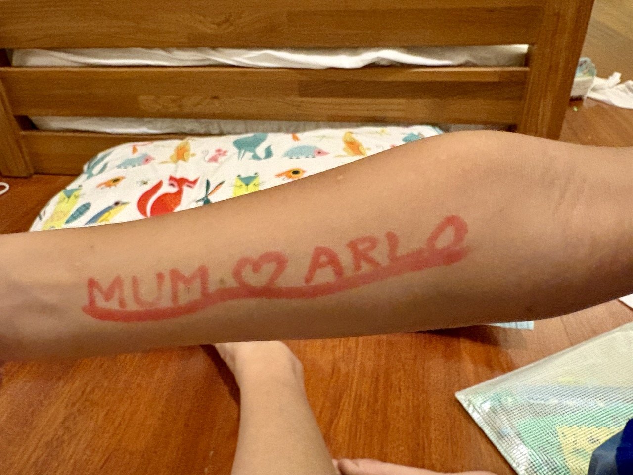 We figured out that whiteboard markers make great tattoo pens!