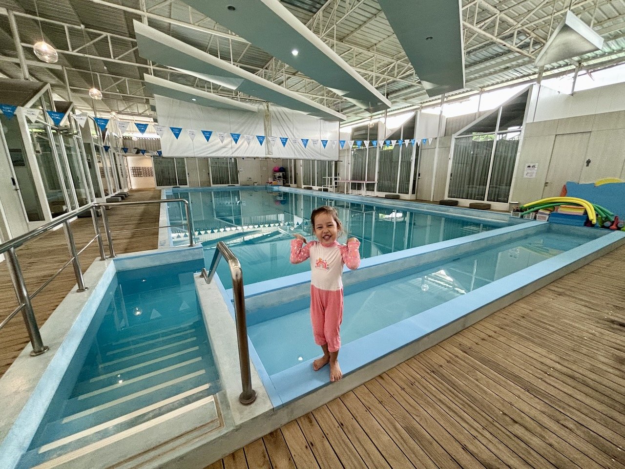 Whole entire facility to herself!