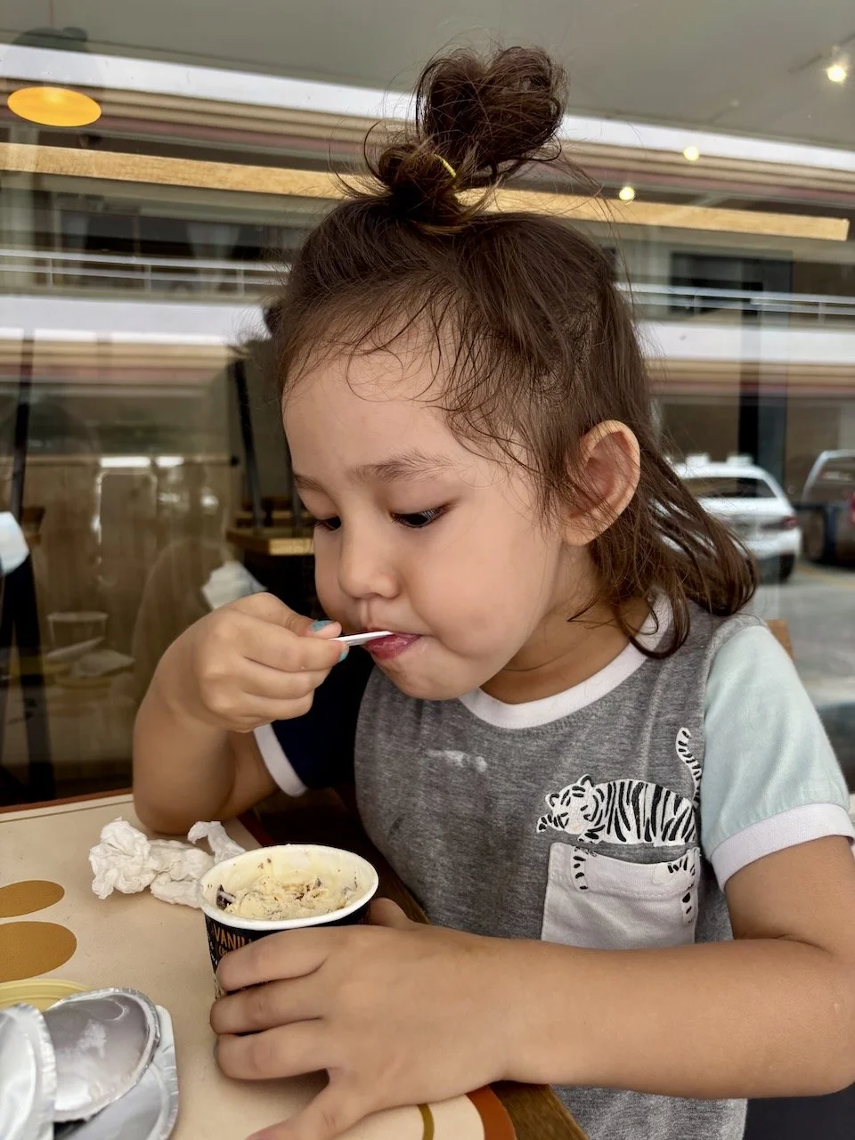Friday outing: ice cream from around the corner.