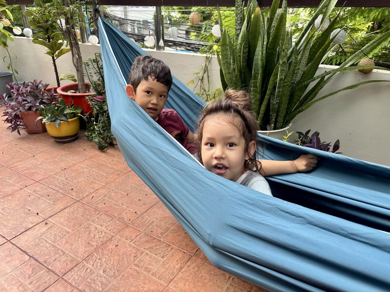 Enjoying their cocoon.