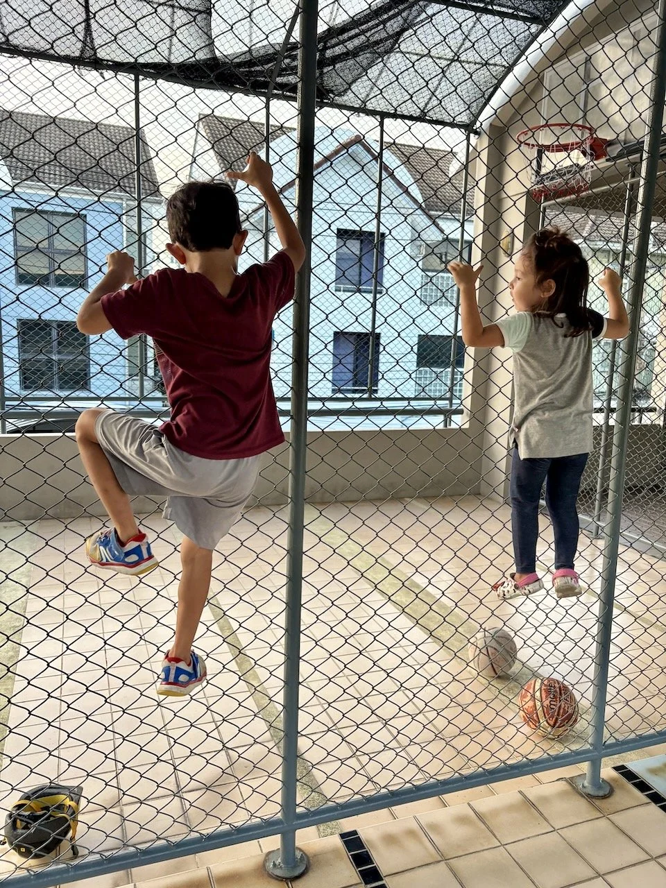 Not sure where they learned this spiderman skill.