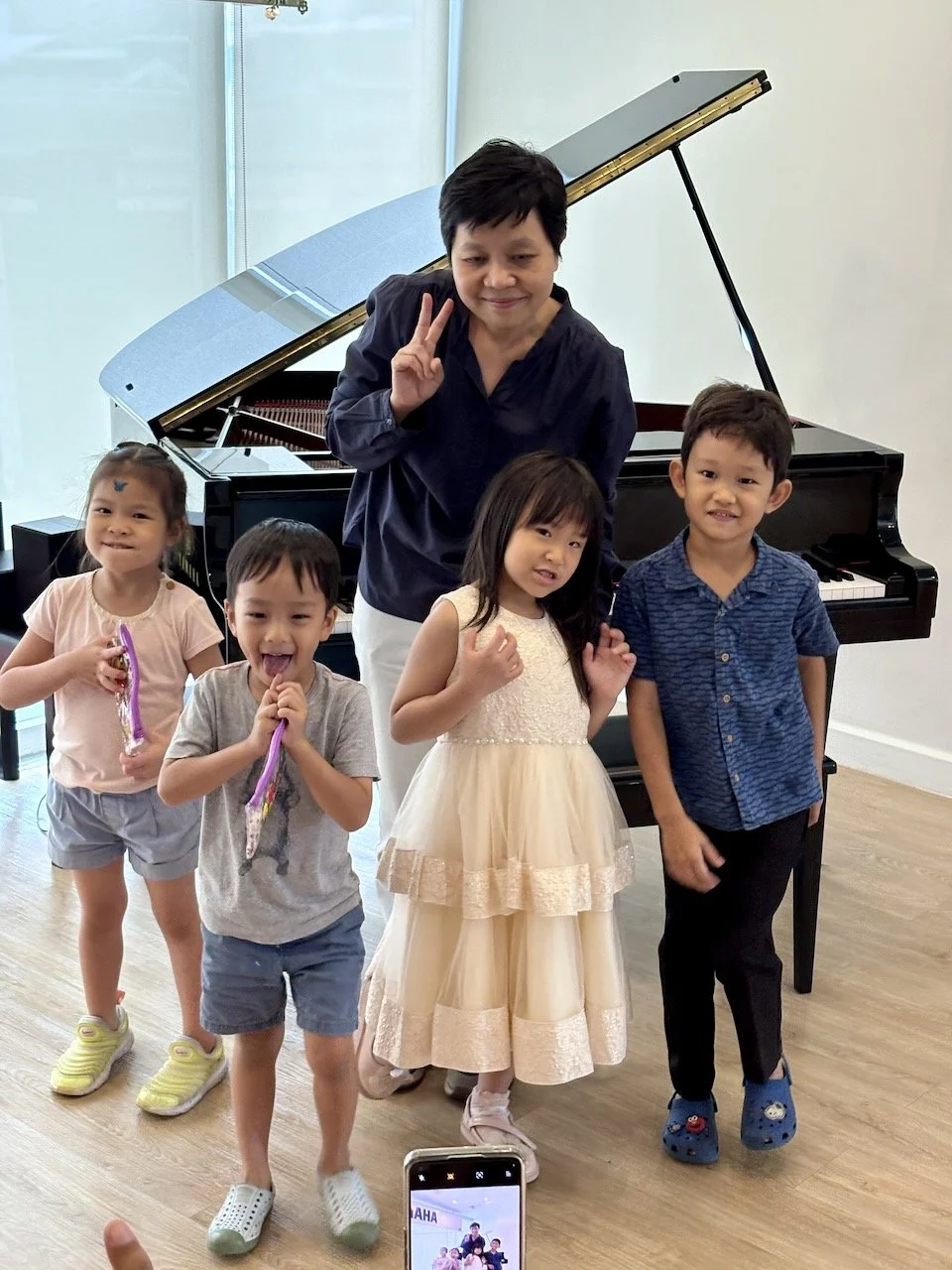 The proud little students after their first recital.