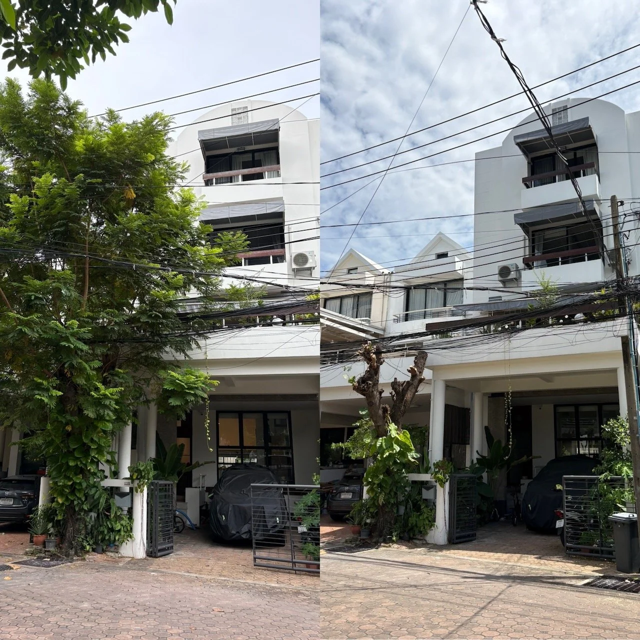 Before and after.
