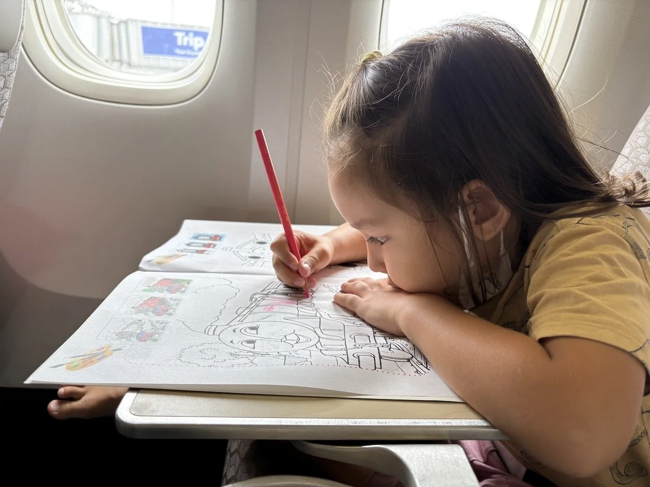 Coloring... and the plane hasn't even pushed back yet.