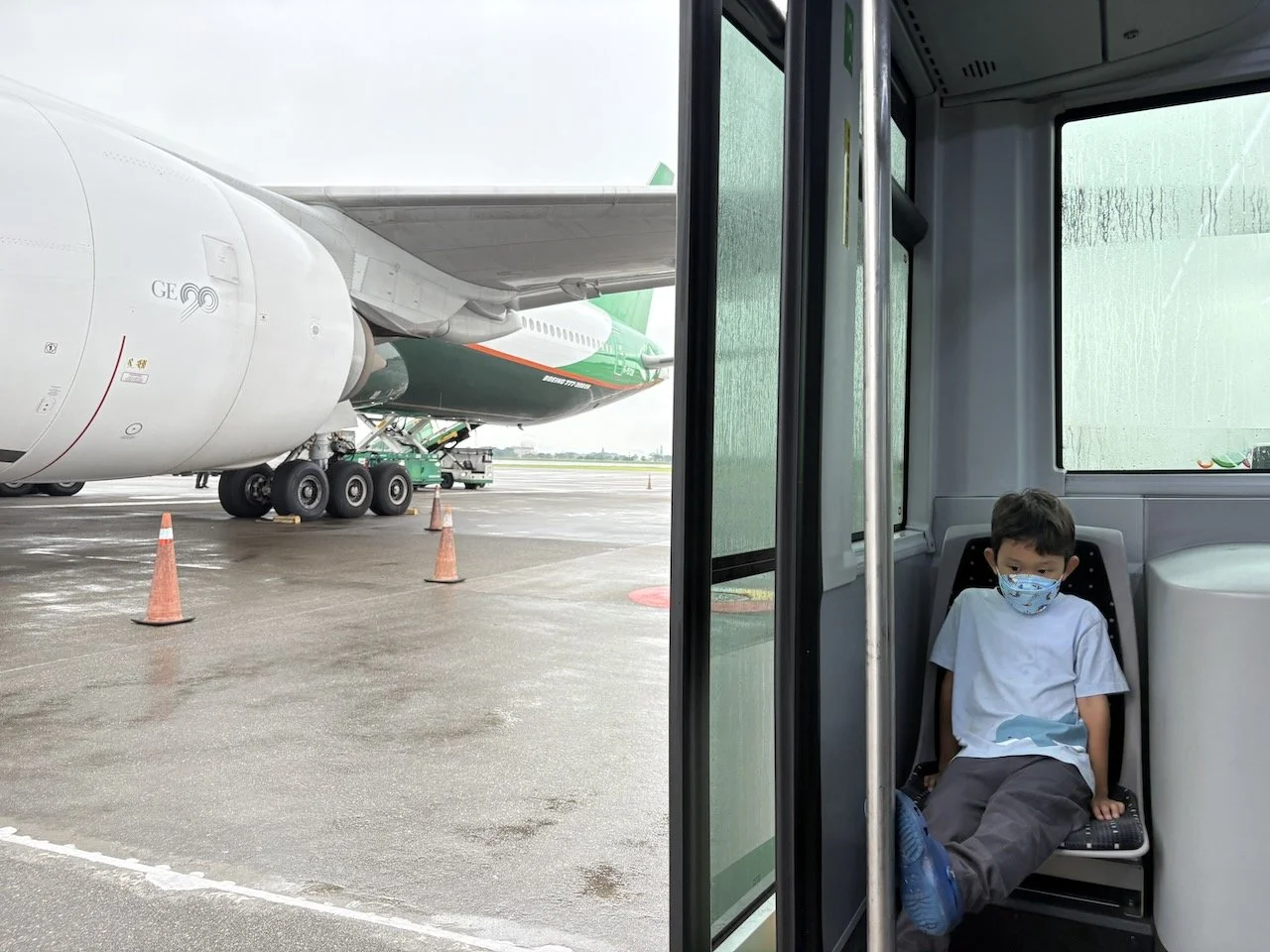 Large aircraft; Arlo for scale.