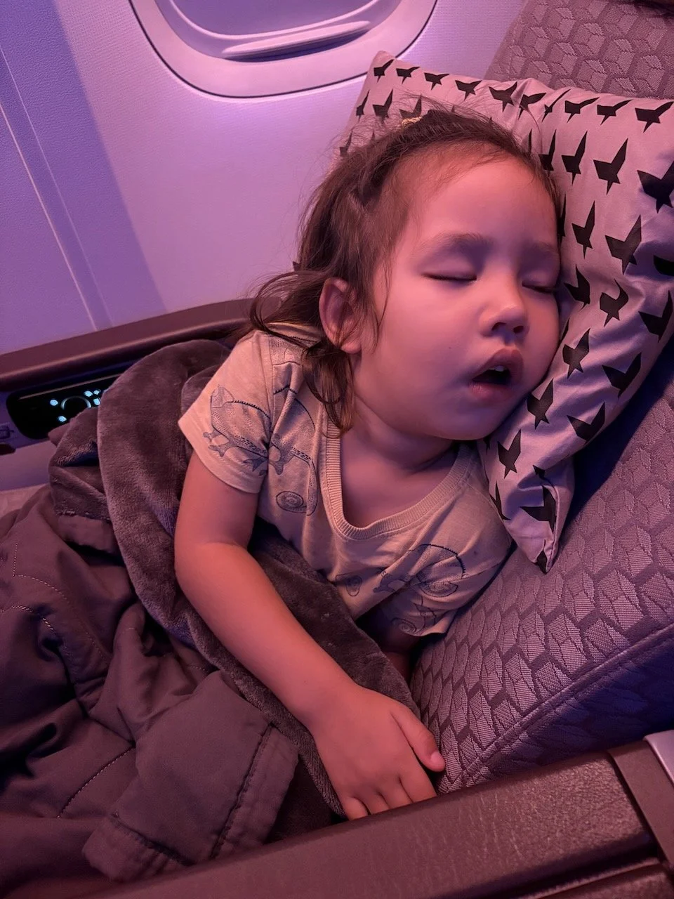 Catching a few hours of Zzz's. (But not too many, because we need to sleep once we get there!)