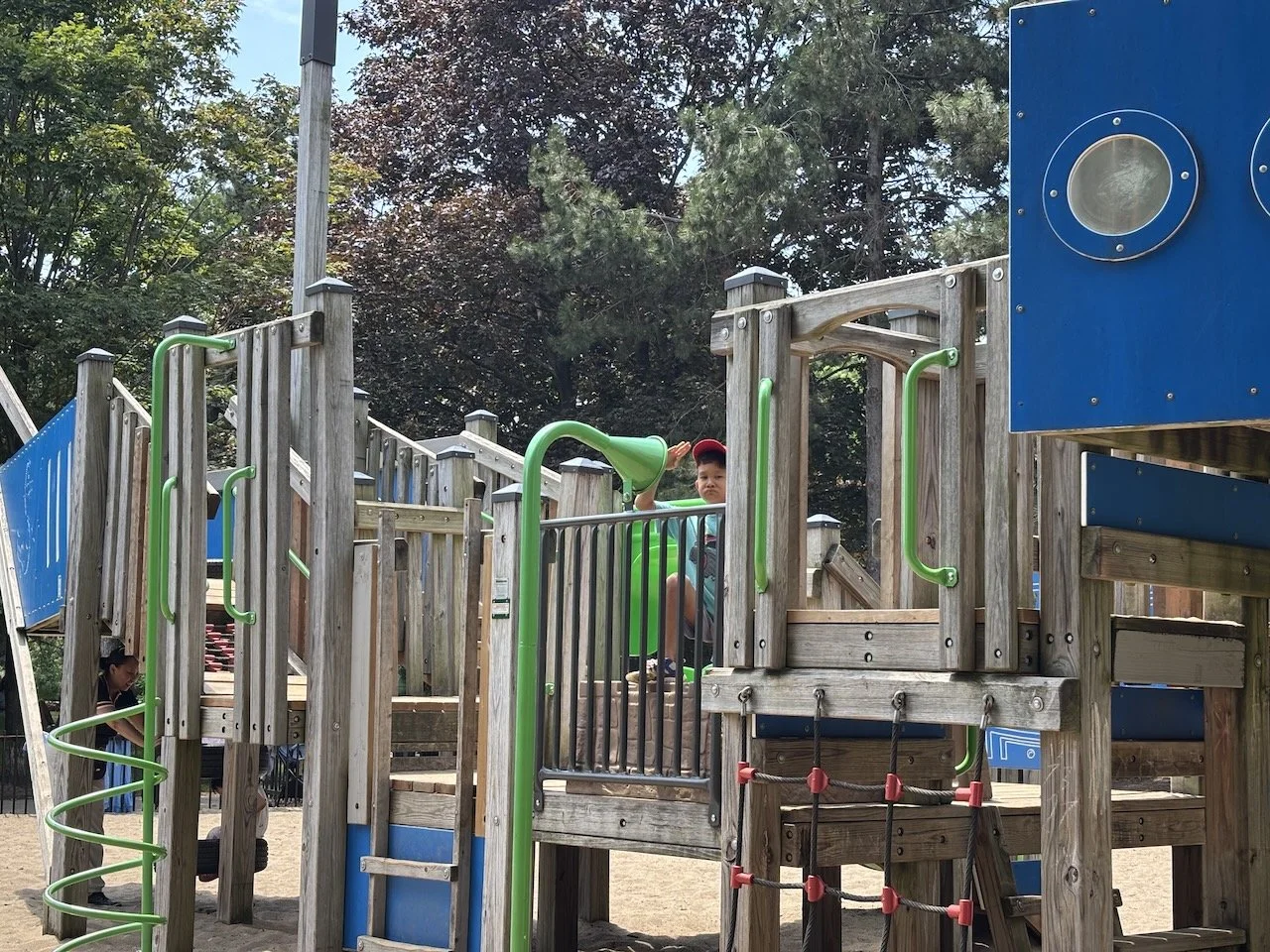 First playground of many. And we quickly learned that shade is important!