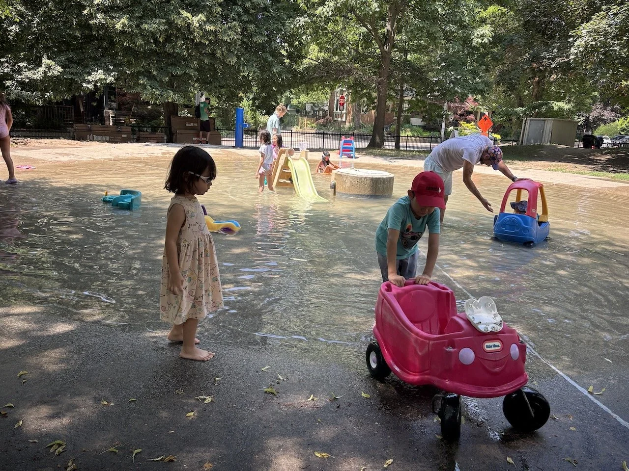 At least the splash pad was open and (slightly) shaded!
