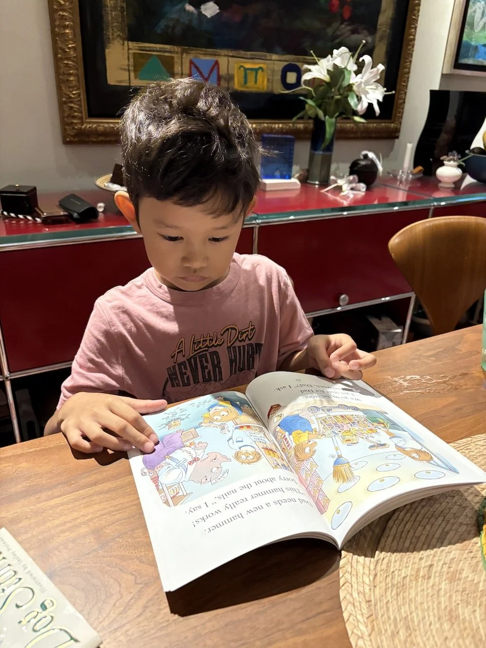 Several books are "reading files" that Arlo can read himself.