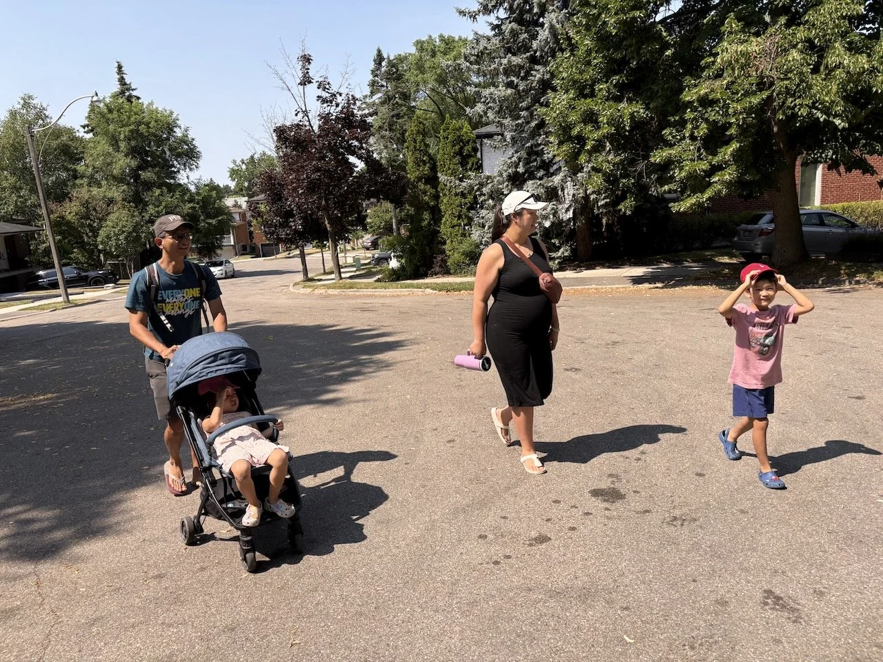 Short visit at a playground next to their condo... but it, too, was hot and sunny!