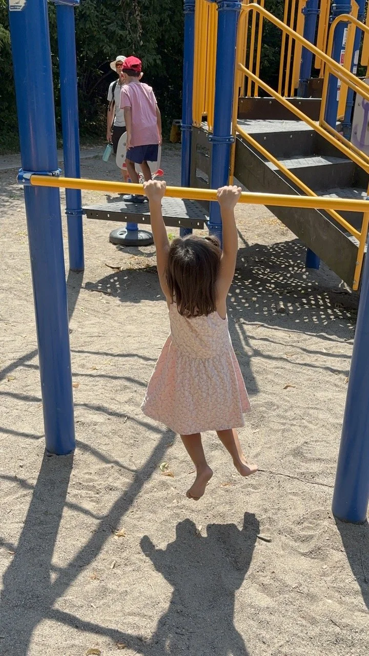Continuing to work on her arm strength and coordination.