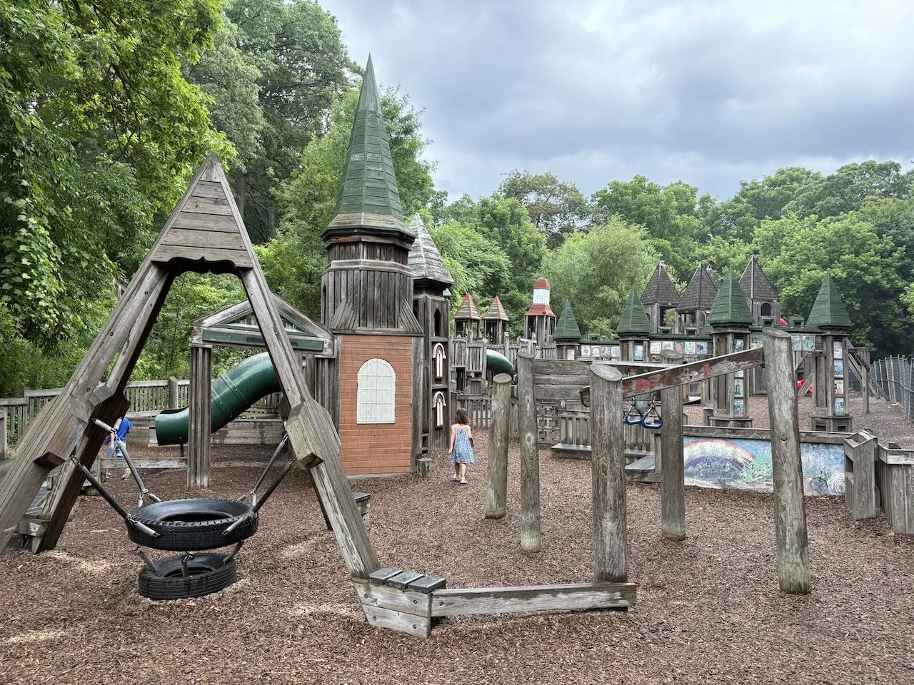 We got a few good minutes of play in at the castle playground, but never made it to the zoo.
