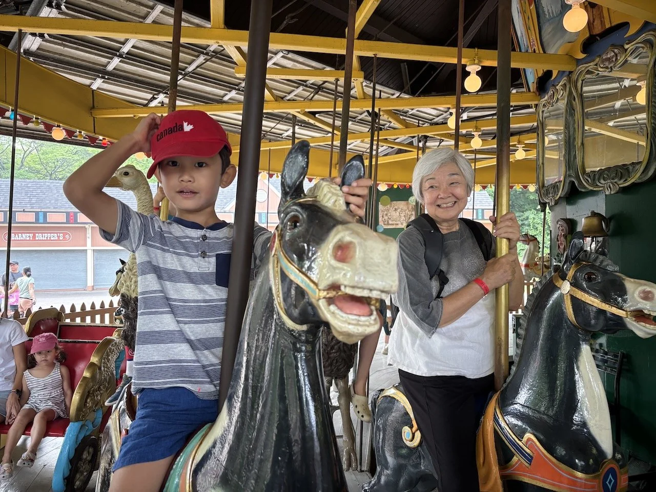 Antique wooden carousel - almost 120 years old.