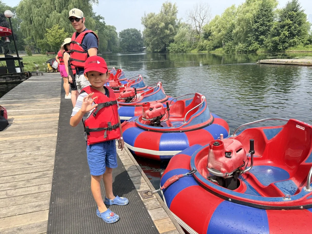 One of the highlights of the day for Arlo: the bumper boats!