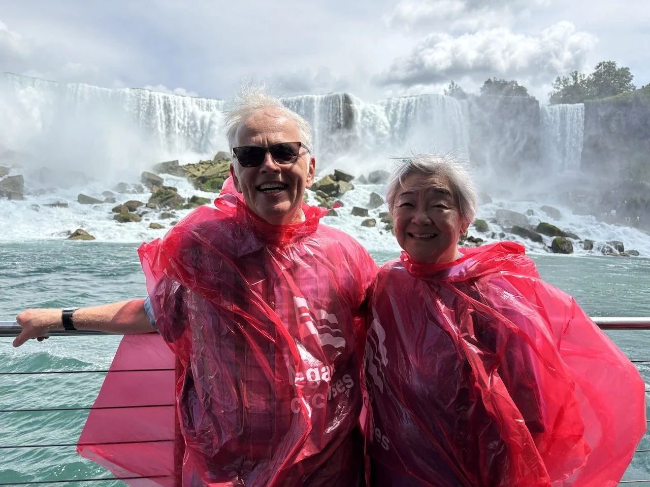 With the American falls.