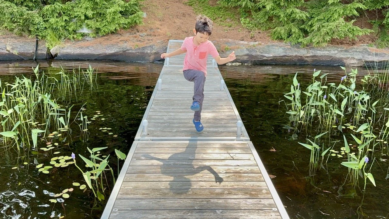 Careful when frolicking on the dock!