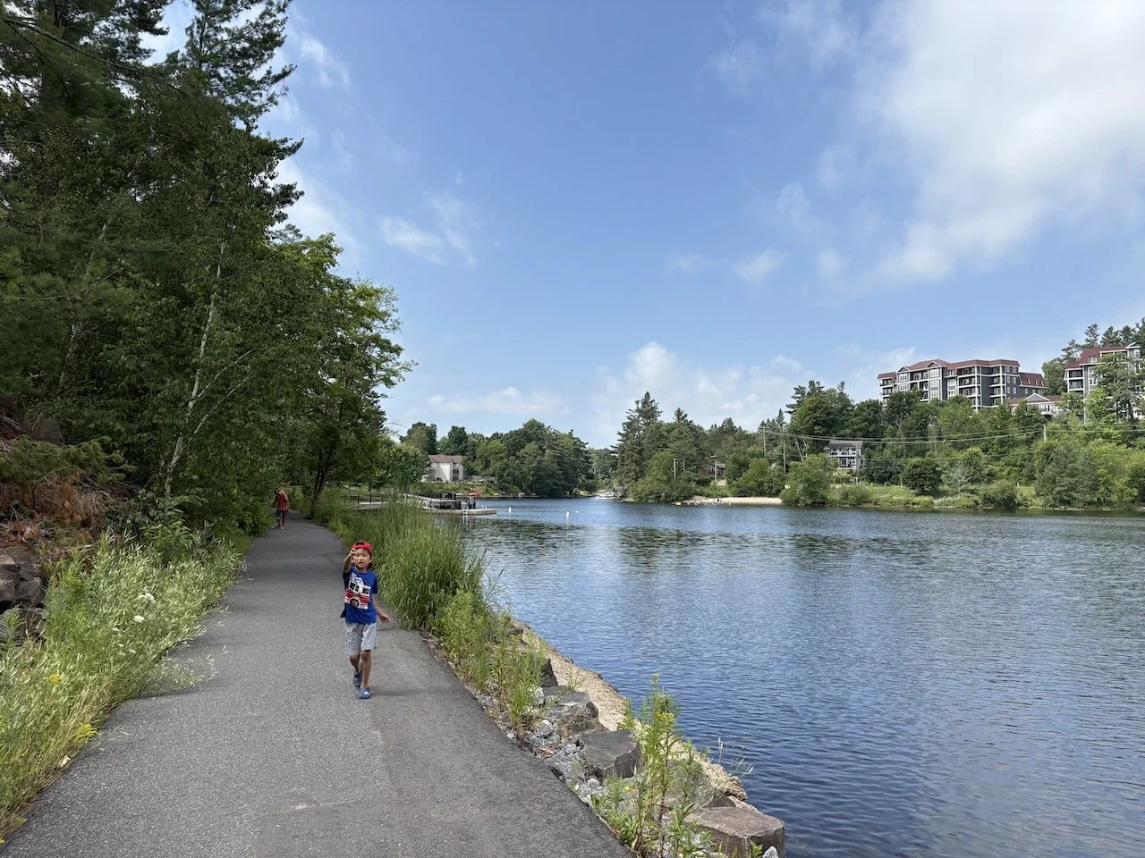 Heading along the historic walking trail, toward town.