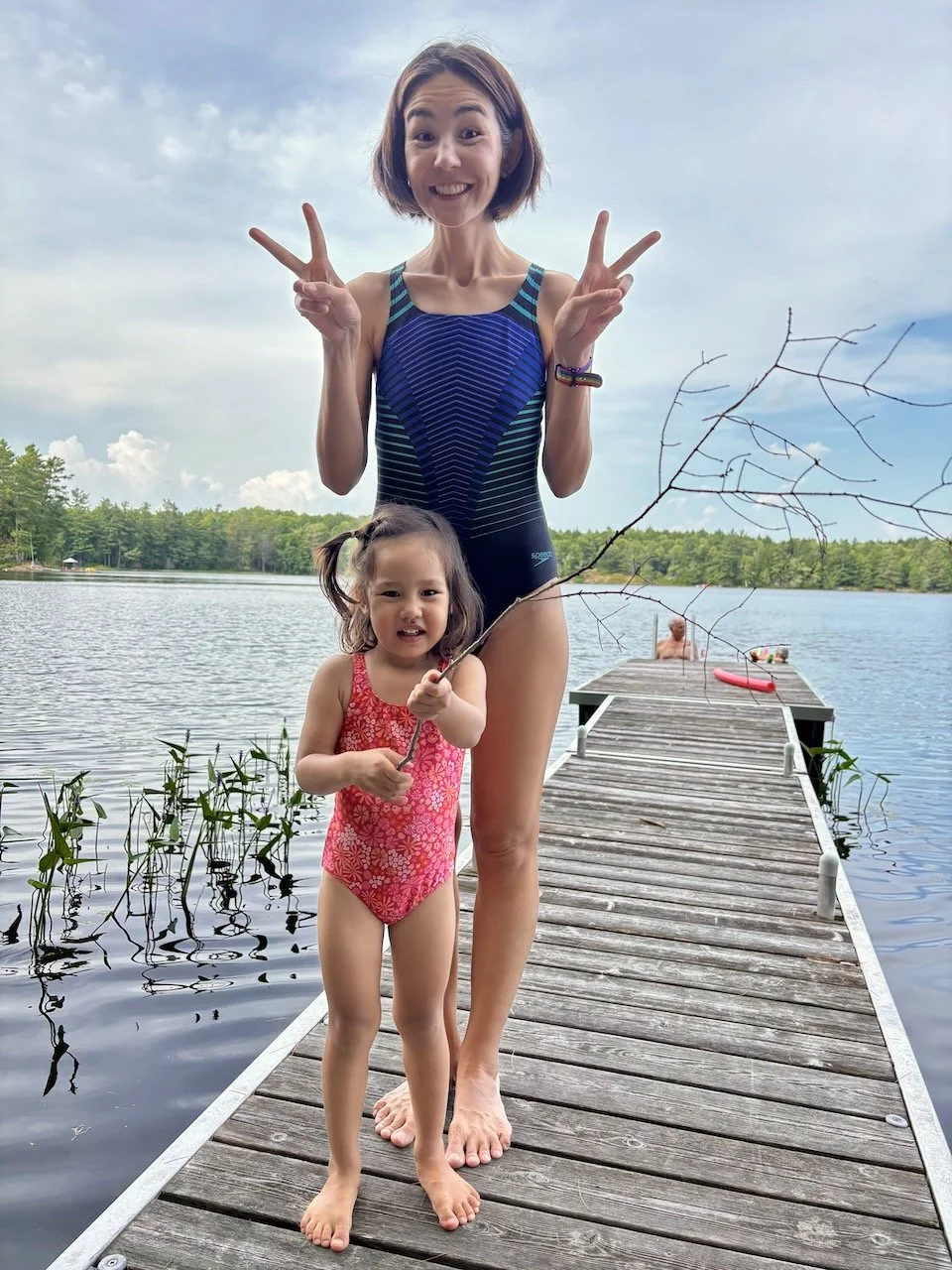 And there's just enough time left to go for a short swim back at our cottage.