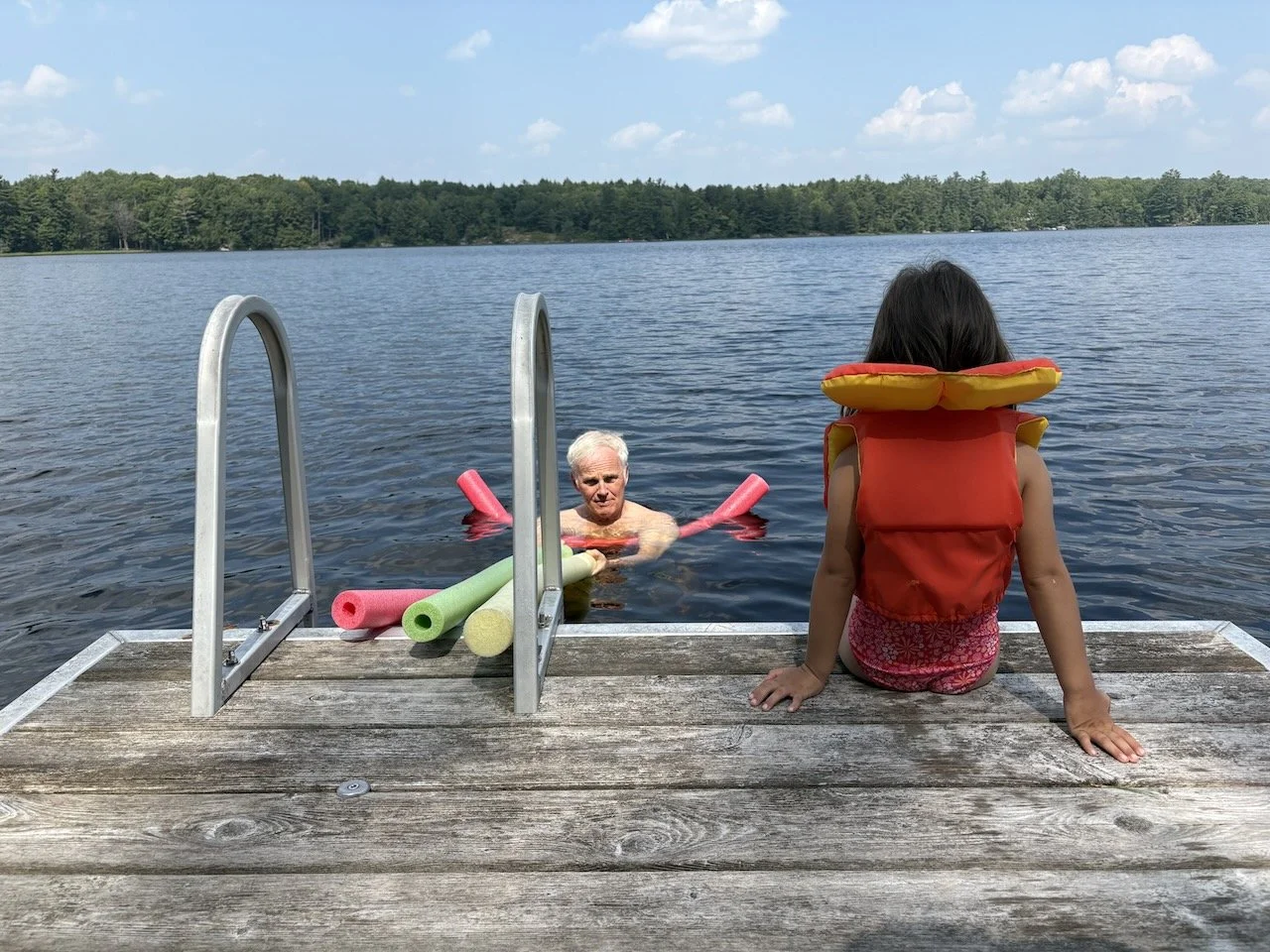Power or no power, it's a nice afternoon and great swimming weather.