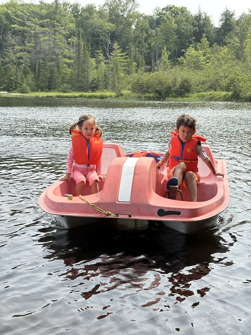 These two have the peddle boat figured out.