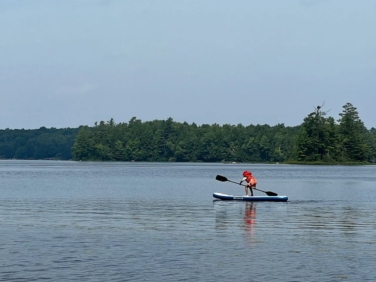 Although it's probably trickier than it needs to be, using a kayak paddle!