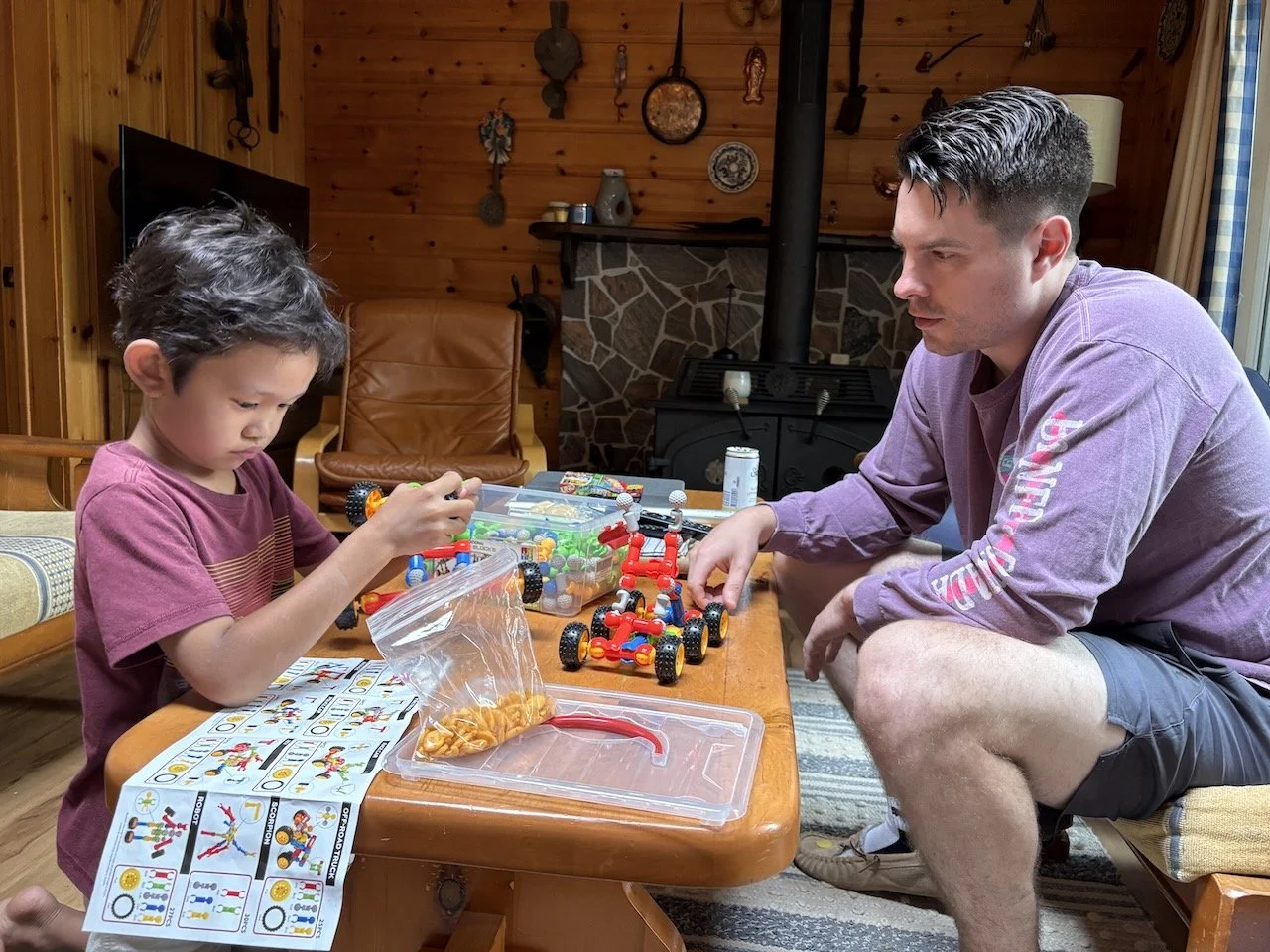 Working hard with (captive?) Uncle Taylor.