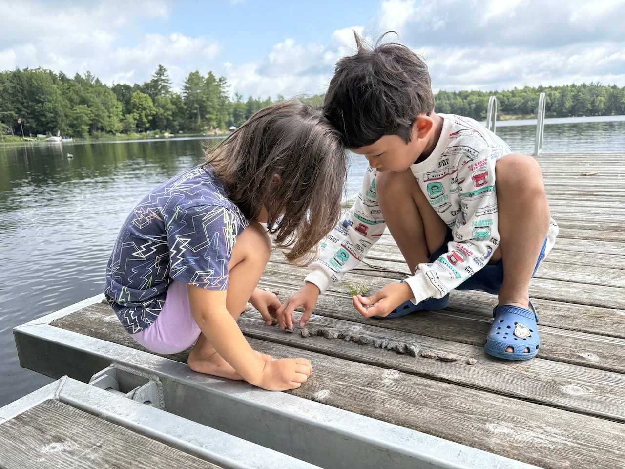 Collecting stones, on the dock. Which is the most optimal place for a stone collection, clearly.