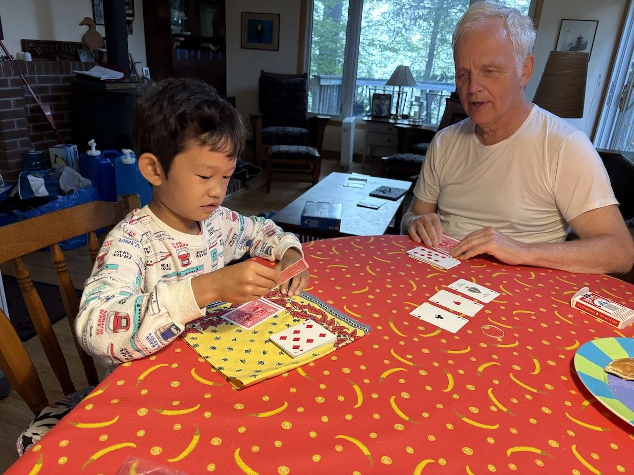 Last opportunity to play cards at the cottage.