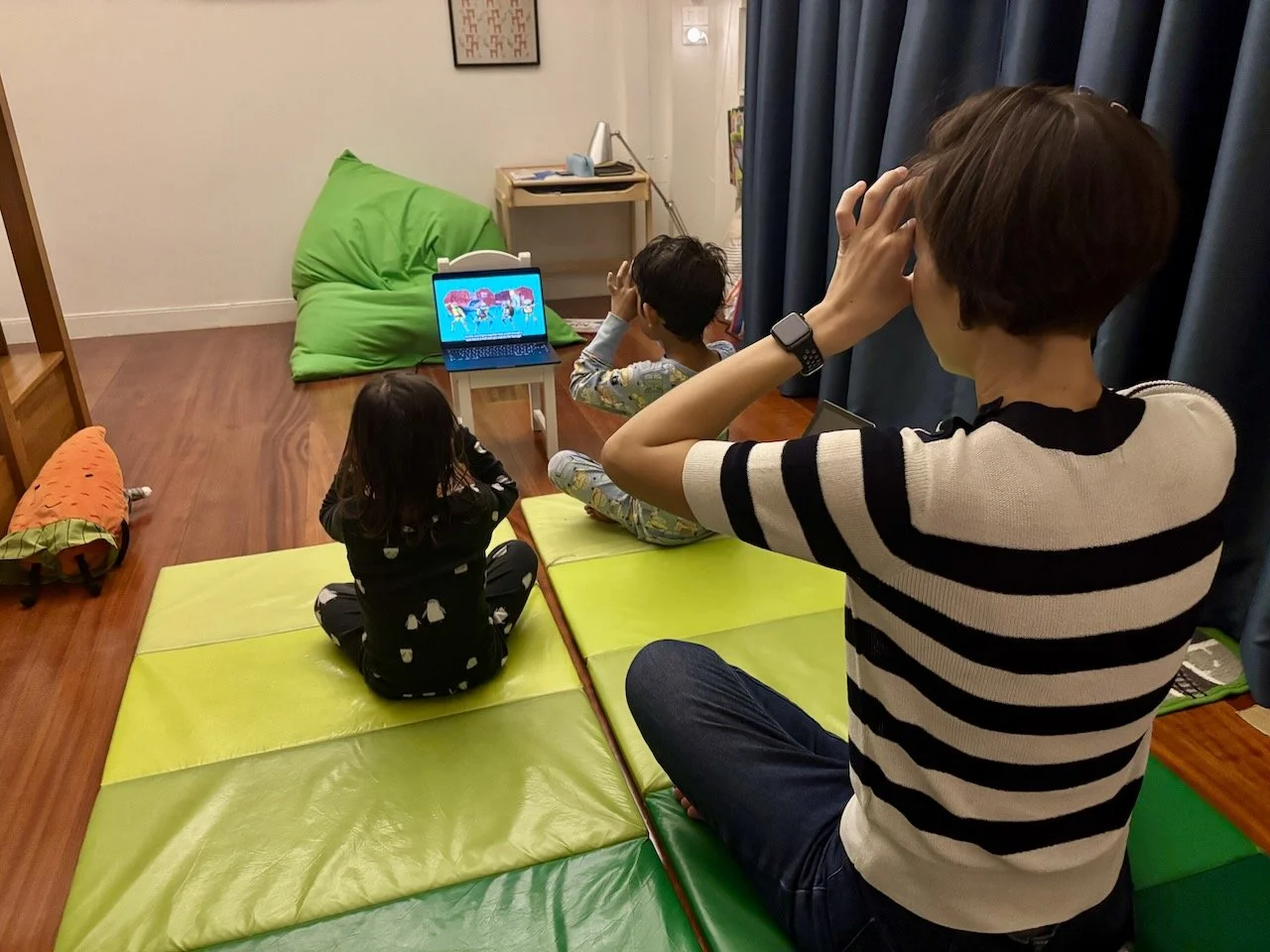 Evening yoga time.