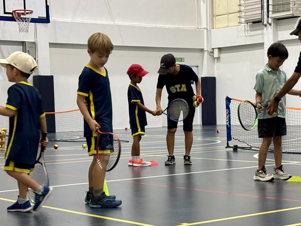 Today Arlo's trying tennis after school.
