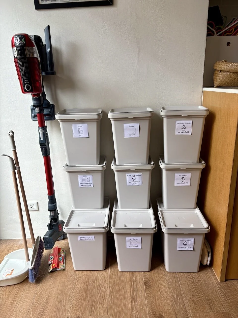Our new recycling setup is complete!