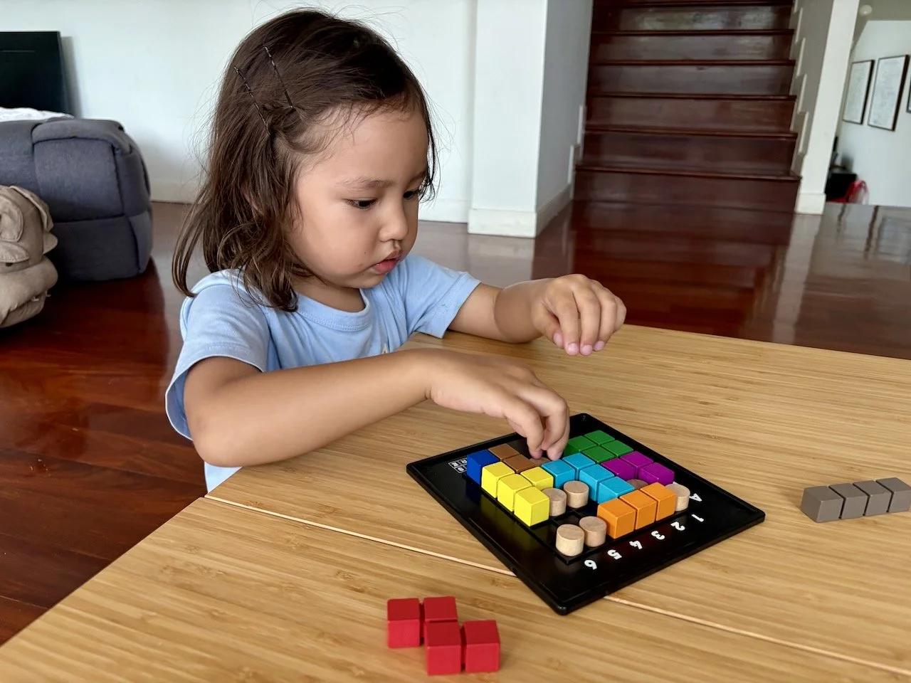 Concentrating hard on "genius square".