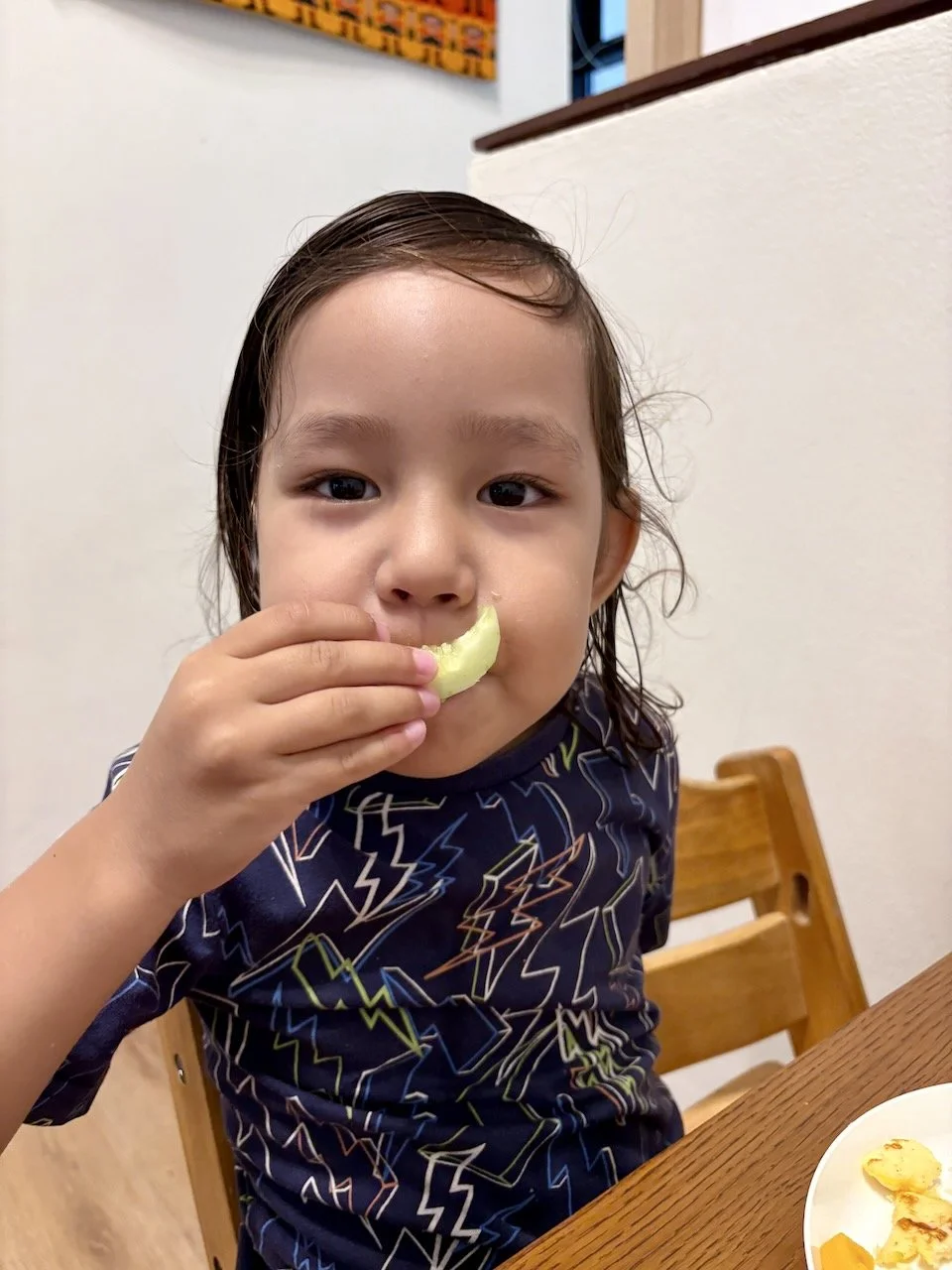 A cucumber smile.