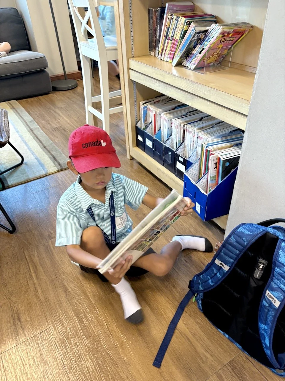 Monday morning, wasting no time going back to the library.