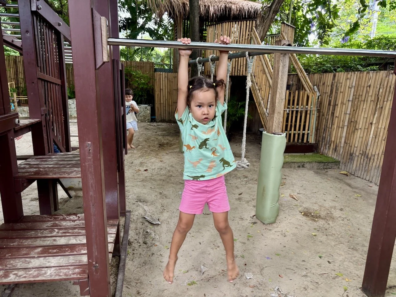 Working on her arm strength. She's making progress every day!