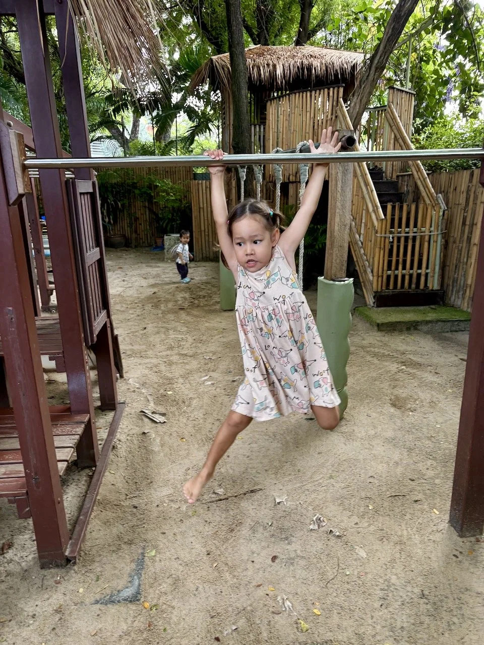 Working on her side shuffle.