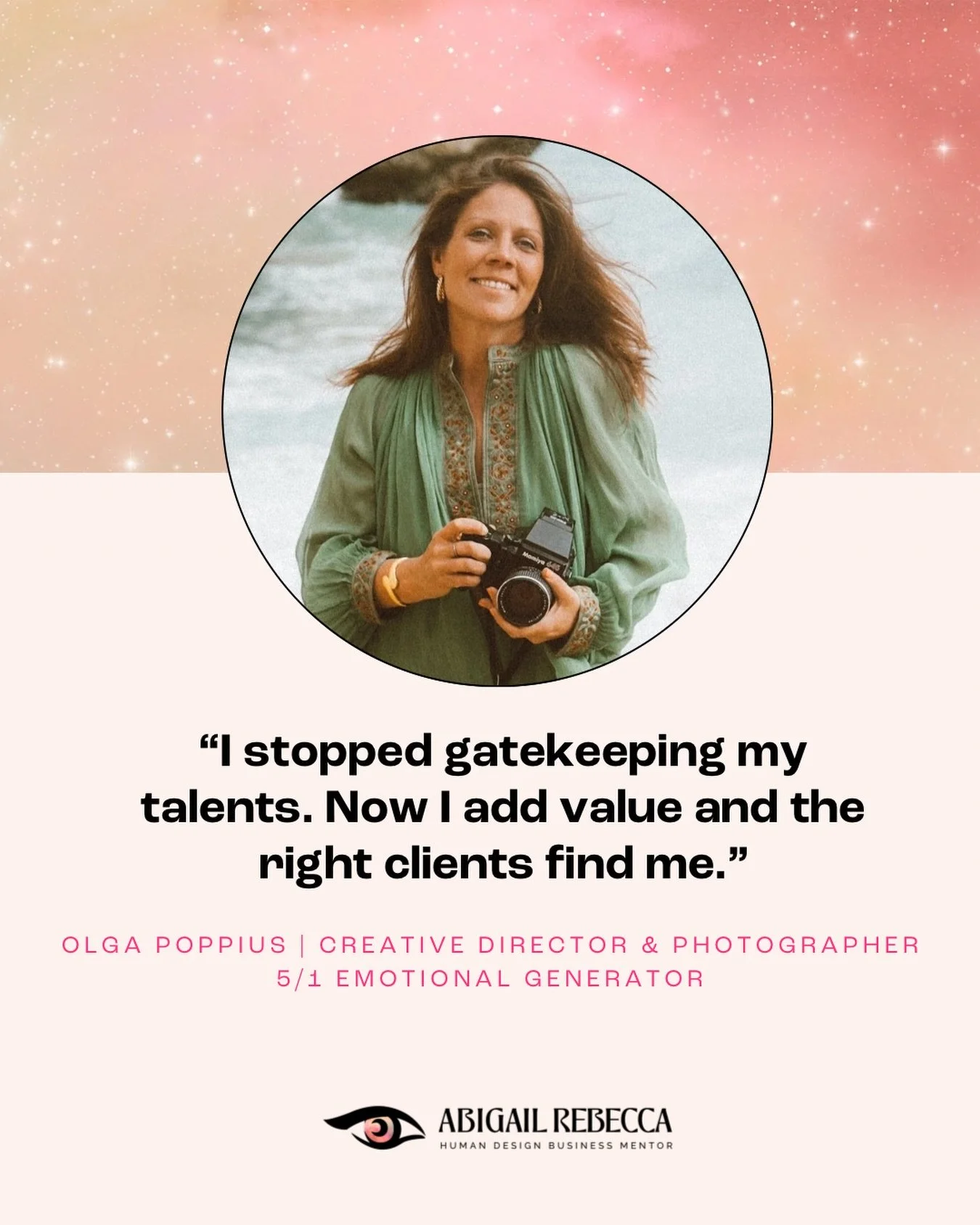20 years of world-class experience and Olga was gatekeeping it.

Not intentionally.

But her entire business was built on word of mouth, meaning the clients who needed her most had no way of finding her.

When we worked on her Human Design together, 