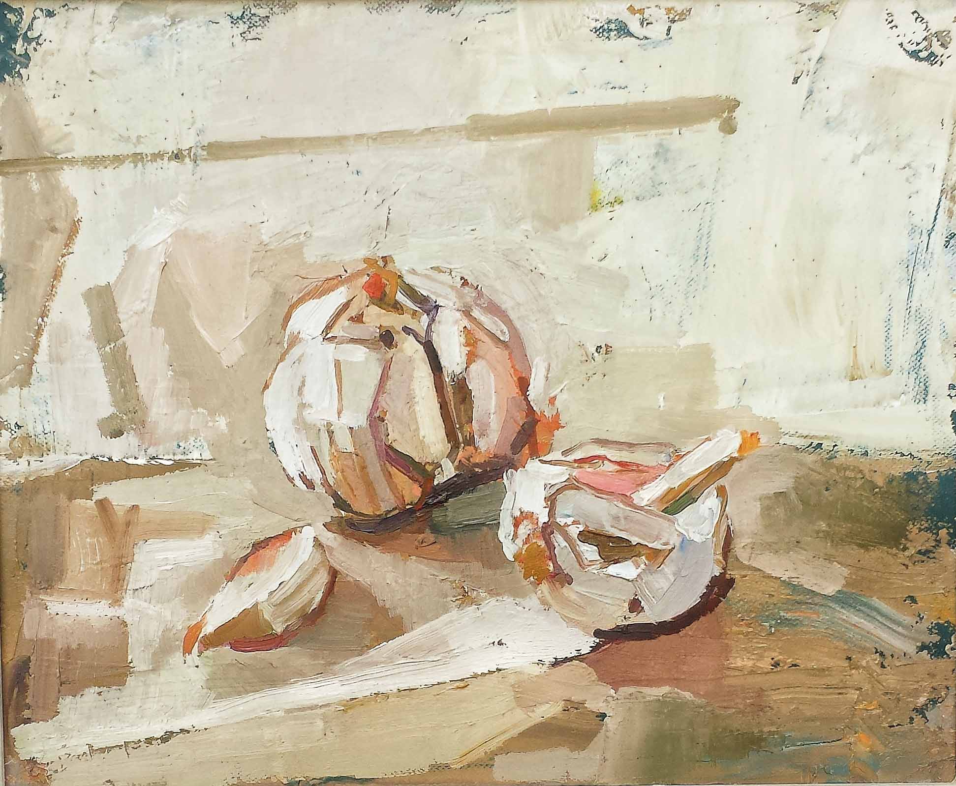 30 x 25 cm Garlic, Oil on Canvas