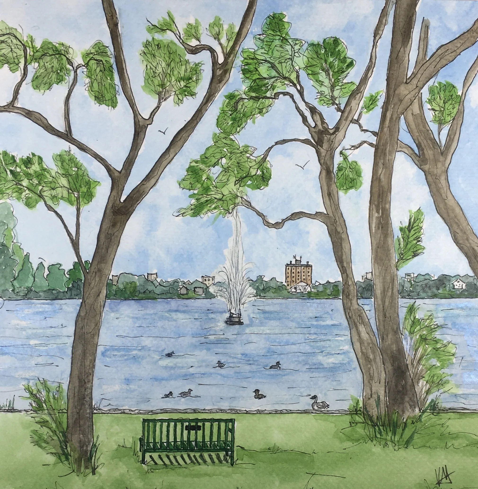 Centennial Fountain from Roger’s Cove