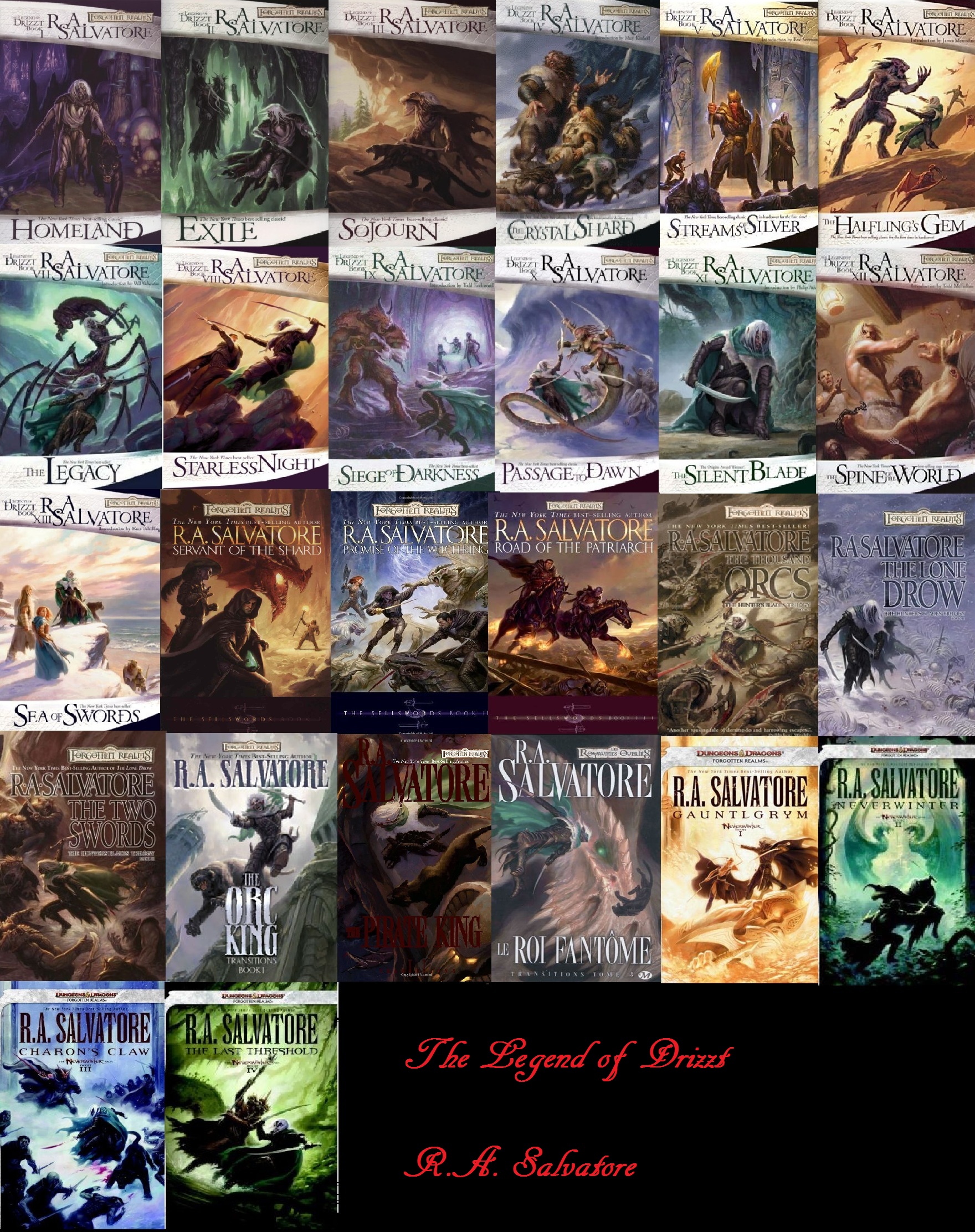 Special thanks to the person who uploaded this graphic to the internet, though there are even more in the Legend of Drizzt!