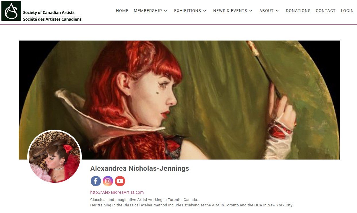 Alexandrea is an Elected Member of the Society of Canadian Artists.