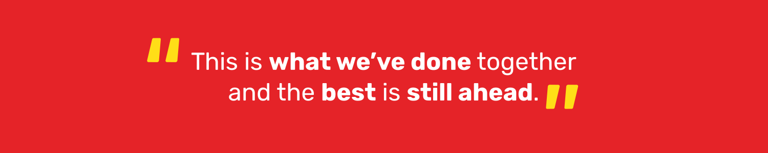 banner introducing content describing what the constituency has achieved as a team