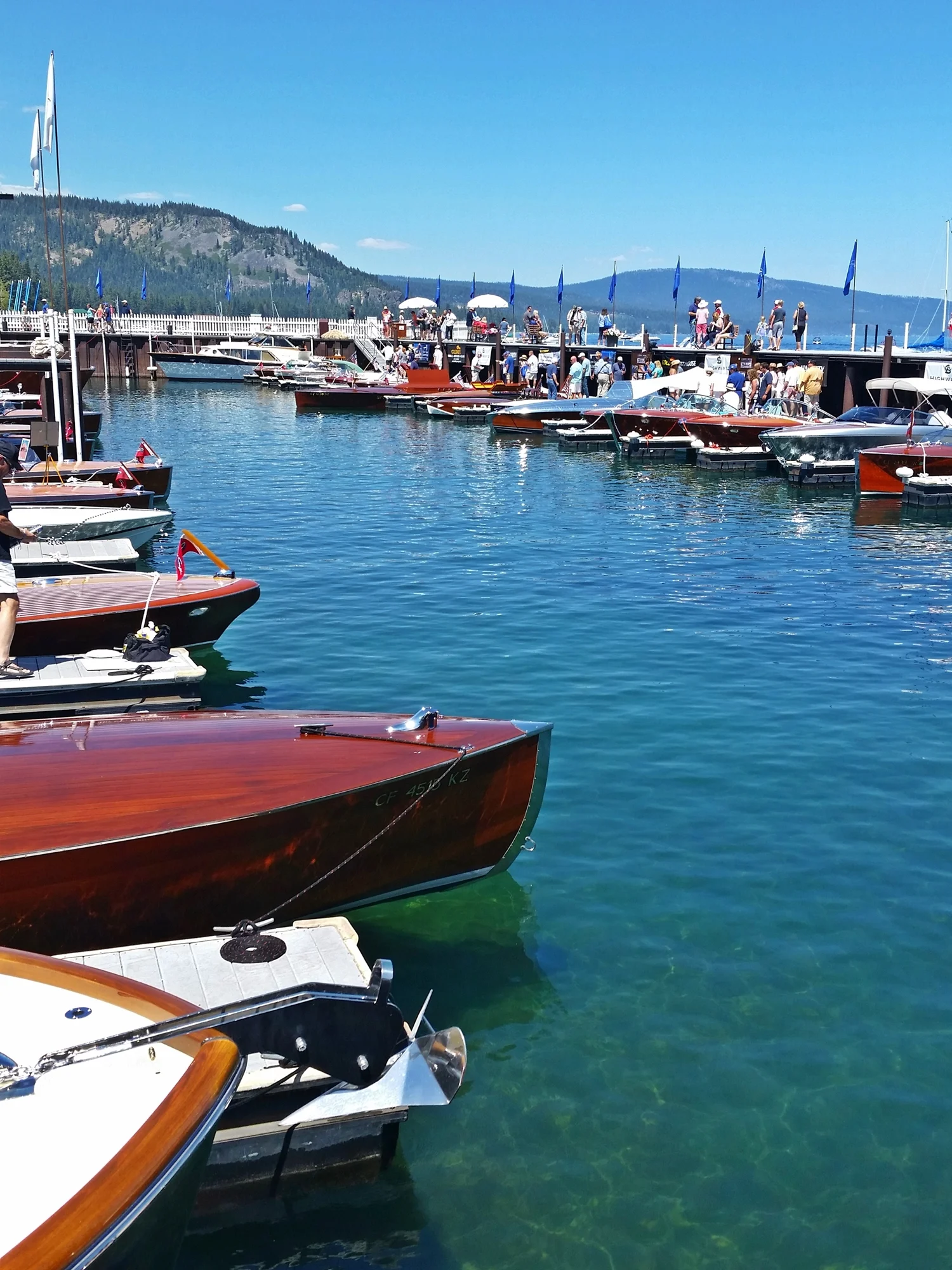 Walking onto the dock, wow! Look at the water-those boats!!