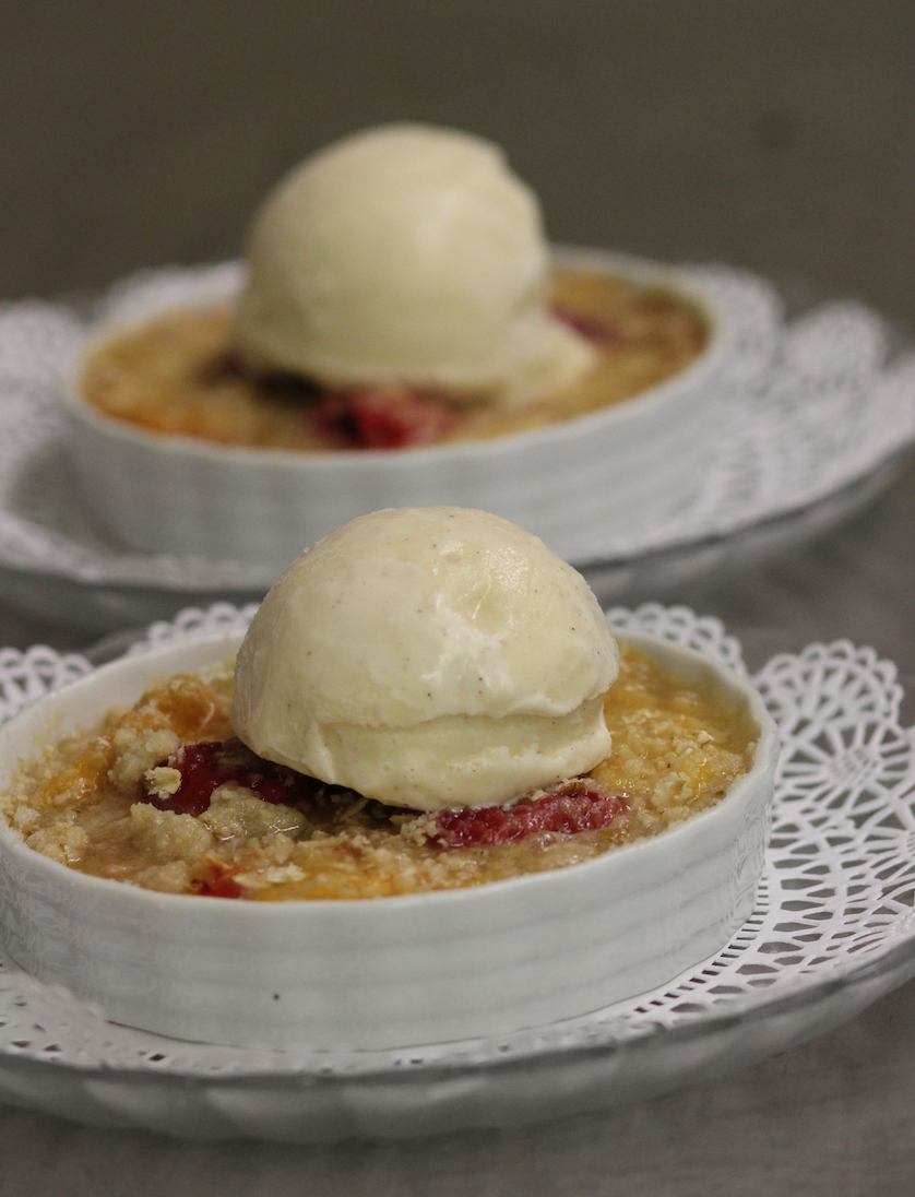 Peach and Raspberry Crisp